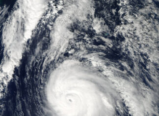 Hurricane Gonzalo in the Atlantic Ocean